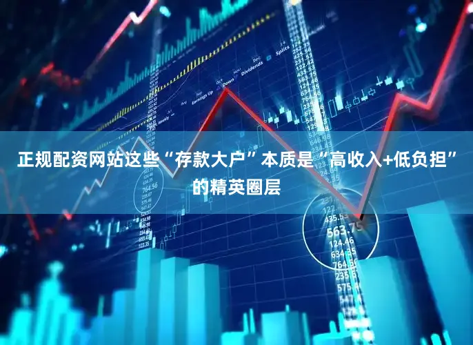 正规配资网站这些“存款大户”本质是“高收入+低负担”的精英圈层